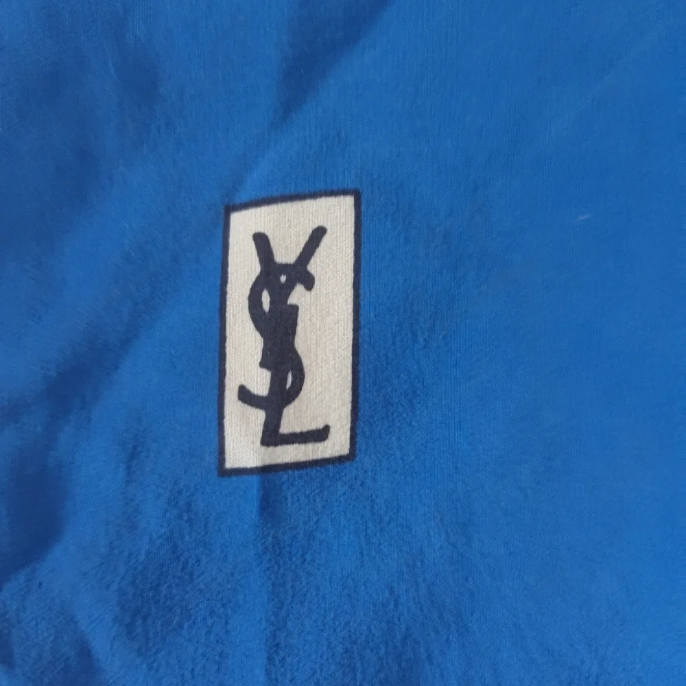 Yves Saint Laurent Blue Silk Scarf - Picture 5 of 6